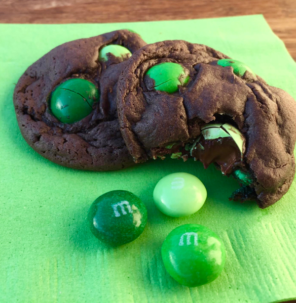 Dark Chocolate Mint M&M Cookie Recipe from NeverEndingJourneys.com