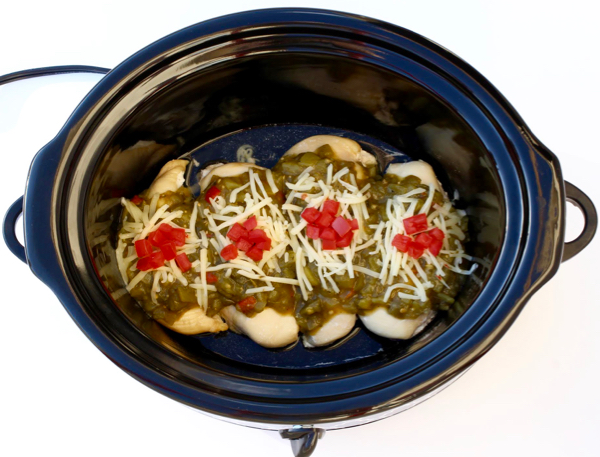 Crockpot Salsa Verde Chicken from NeverEndingJourneys.com