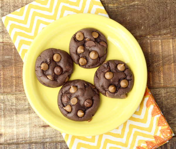 Chocolate Peanut Butter Cake Mix Cookies