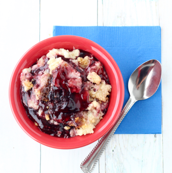 The Easiest Crockpot Blackberry Cheesecake Dump Cake