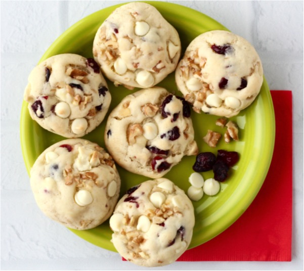 Easy Cranberry White Chocolate Walnut Cookies